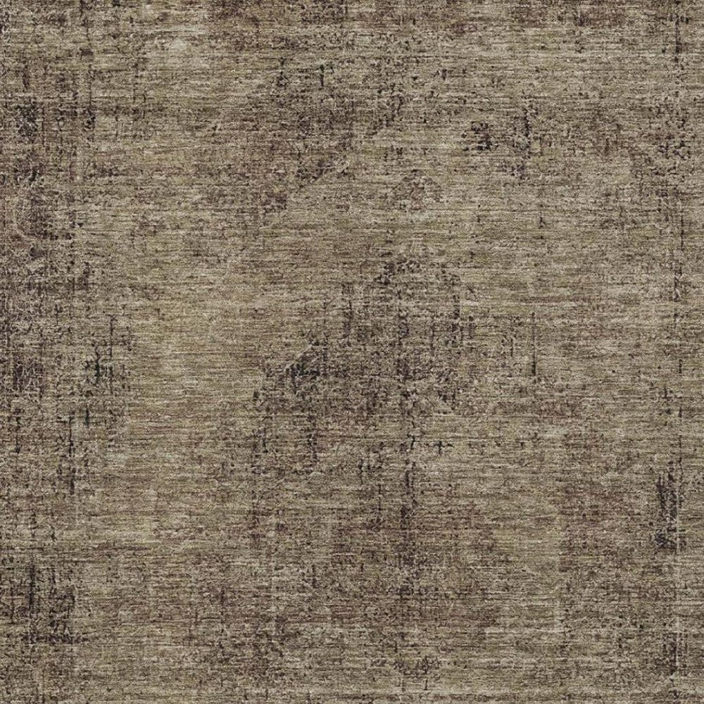 9' X 12' Brown And Taupe Oriental Washable Indoor Outdoor Area Rug HomeRoots