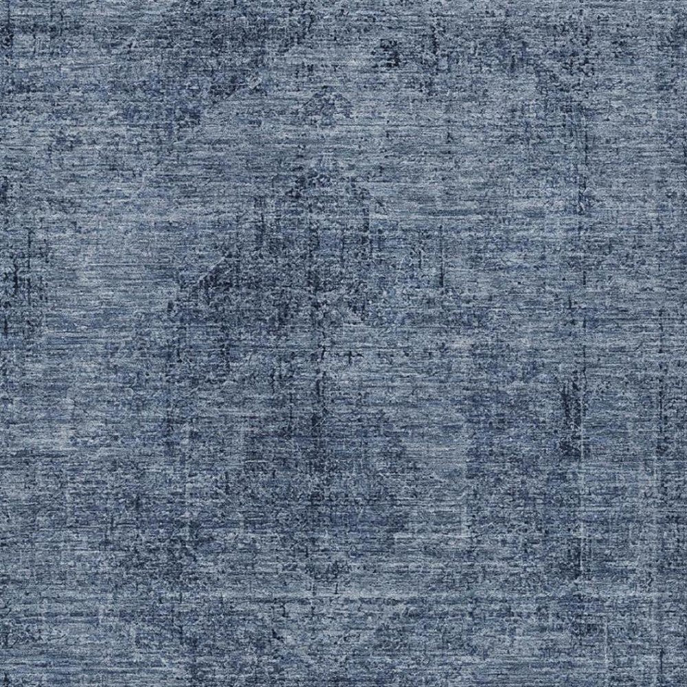 3' X 5' Denim Blue And Blue Oriental Washable Indoor Outdoor Area Rug — view 6
