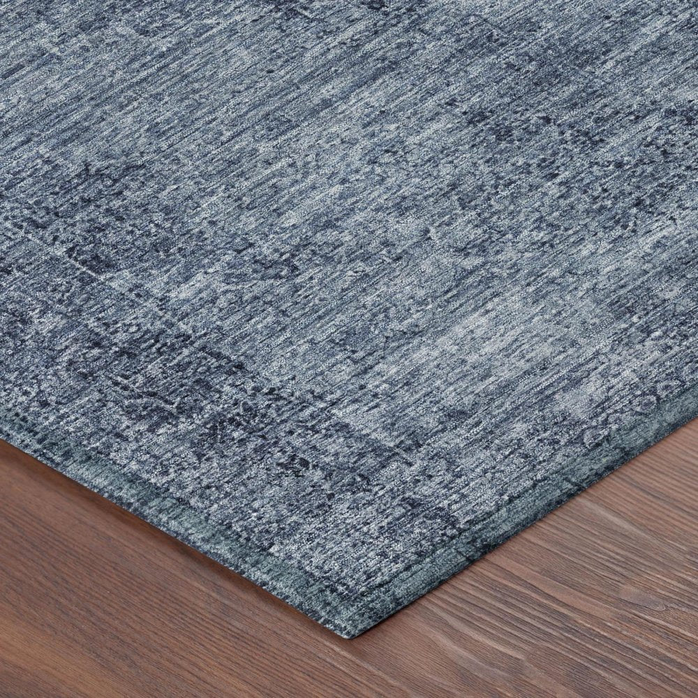 5' X 8' Denim Blue And Blue Oriental Washable Indoor Outdoor Area Rug HomeRoots