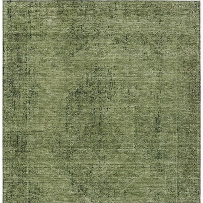 5' X 8' Olive Green And Green Oriental Washable Indoor Outdoor Area Rug HomeRoots