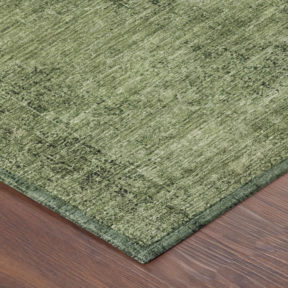 5' X 8' Olive Green And Green Oriental Washable Indoor Outdoor Area Rug HomeRoots