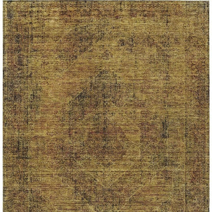 3' X 5' Rust And Orange Oriental Washable Indoor Outdoor Area Rug HomeRoots
