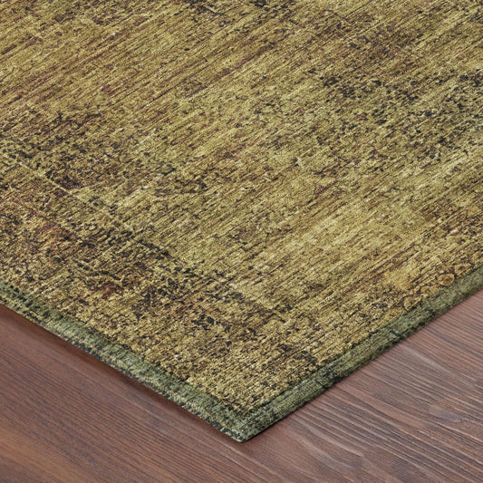 3' X 5' Rust And Orange Oriental Washable Indoor Outdoor Area Rug
