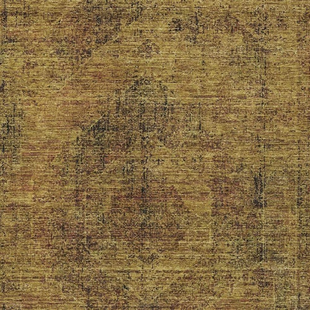 5' X 8' Rust And Orange Oriental Washable Indoor Outdoor Area Rug — view 6