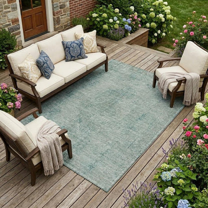 9' X 12' Blue And Ivory Oriental Washable Indoor Outdoor Area Rug HomeRoots