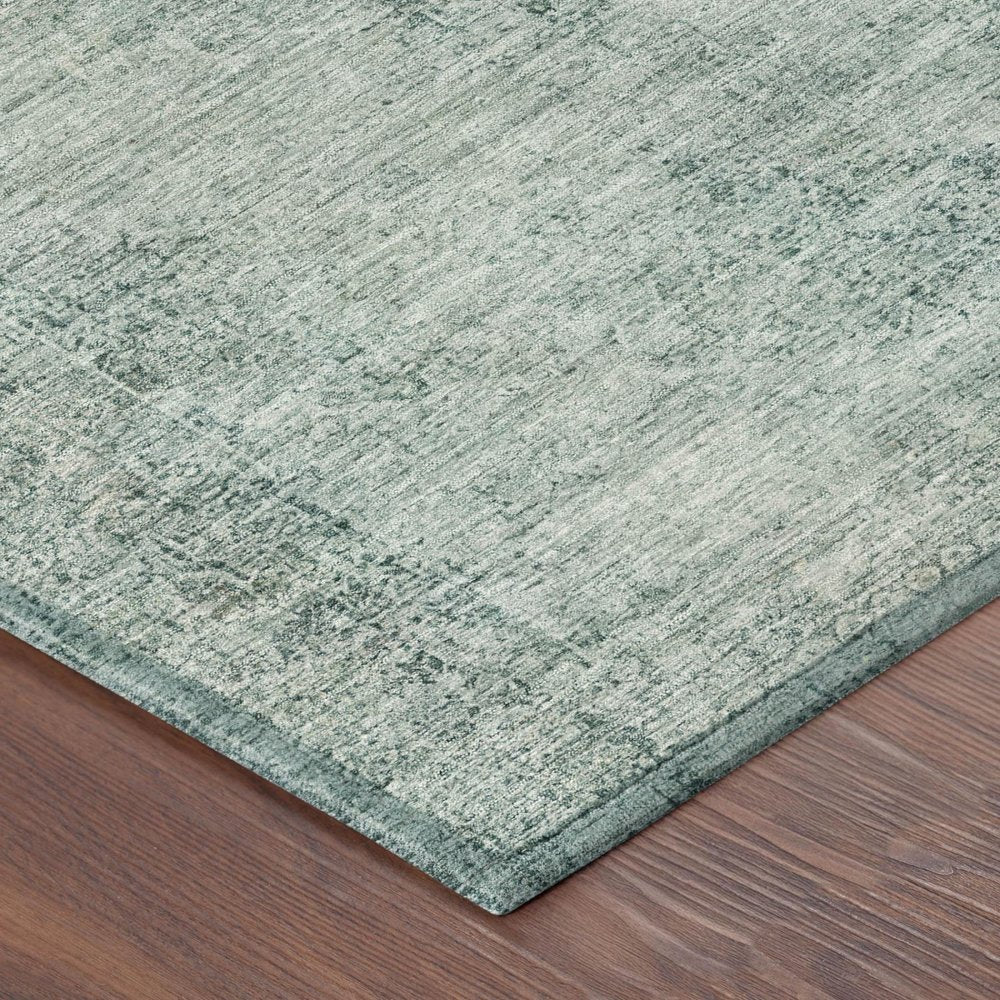 10' X 14' Blue And Ivory Oriental Washable Indoor Outdoor Area Rug — view 9