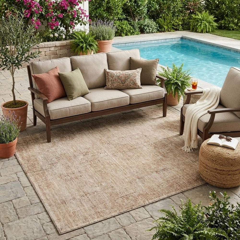 5' X 8' Salmon And Orange Oriental Washable Indoor Outdoor Area Rug HomeRoots
