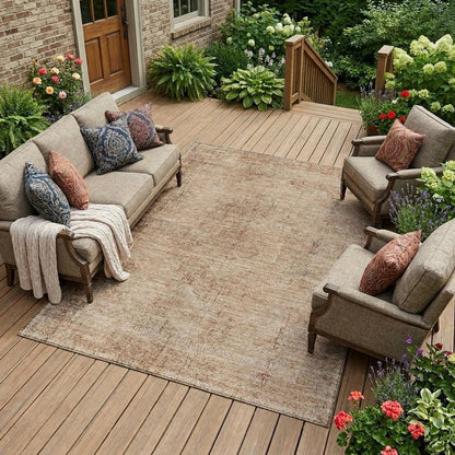 10' X 14' Salmon And Orange Oriental Washable Indoor Outdoor Area Rug HomeRoots