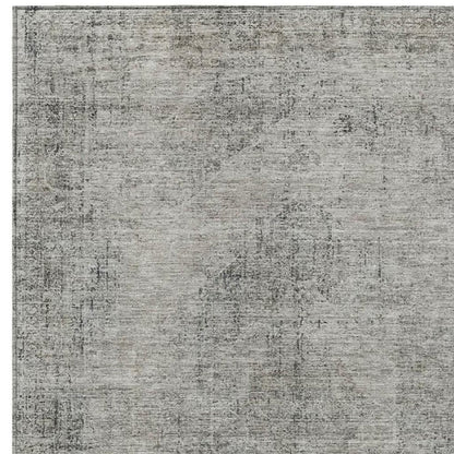 3' X 5' Silver And Gray Oriental Washable Indoor Outdoor Area Rug HomeRoots
