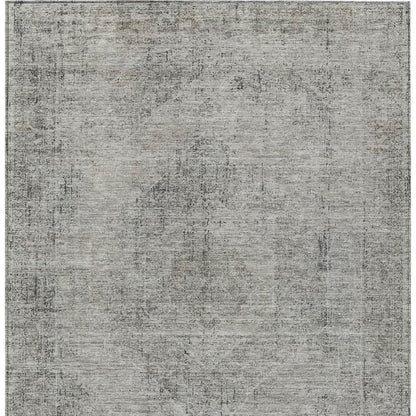 5' X 8' Silver And Gray Oriental Washable Indoor Outdoor Area Rug HomeRoots
