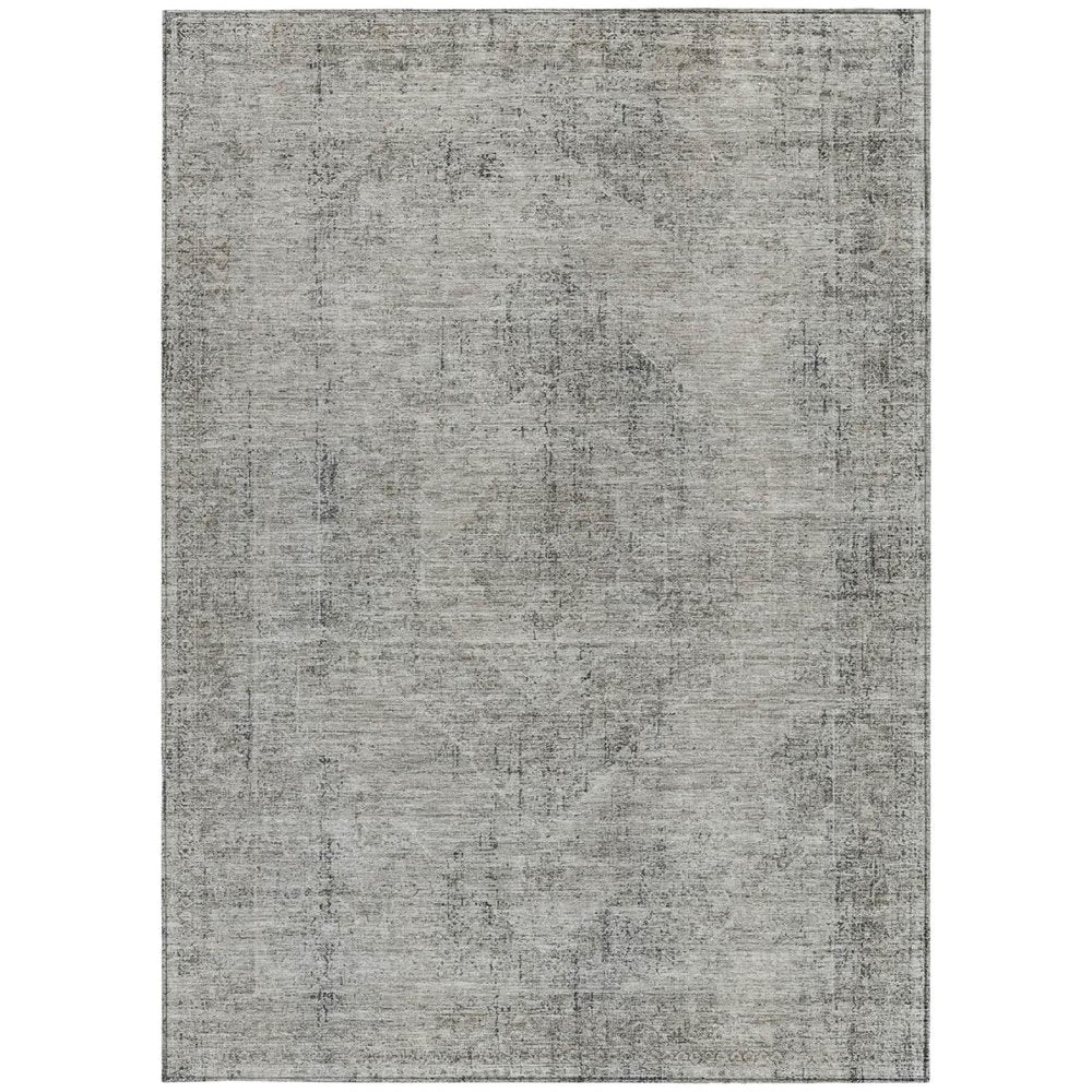 8' X 10' Silver And Gray Oriental Washable Indoor Outdoor Area Rug HomeRoots