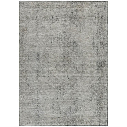 8' X 10' Silver And Gray Oriental Washable Indoor Outdoor Area Rug HomeRoots