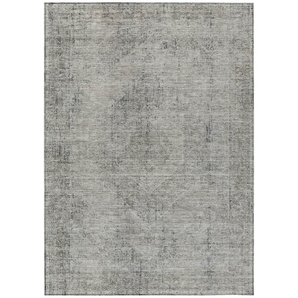 9' X 12' Silver And Gray Oriental Washable Indoor Outdoor Area Rug HomeRoots
