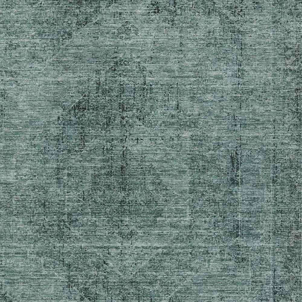 9' X 12' Teal Blue And Gray Oriental Washable Indoor Outdoor Area Rug