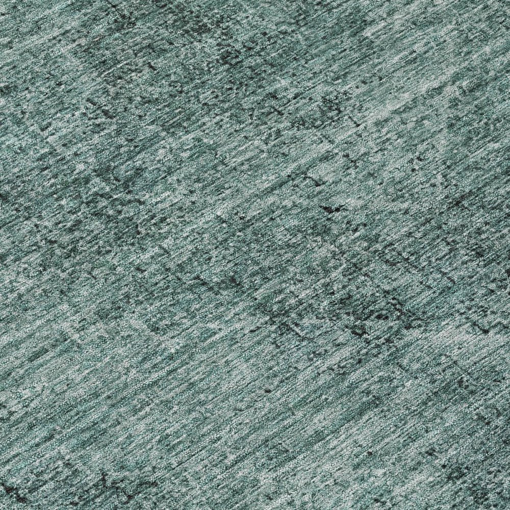 9' X 12' Teal Blue And Gray Oriental Washable Indoor Outdoor Area Rug — view 3