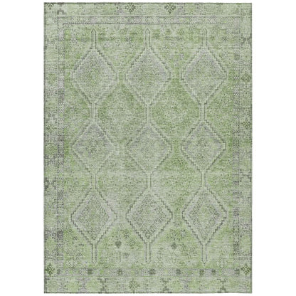 3' X 5' Green And Sage Geometric Washable Indoor Outdoor Area Rug HomeRoots