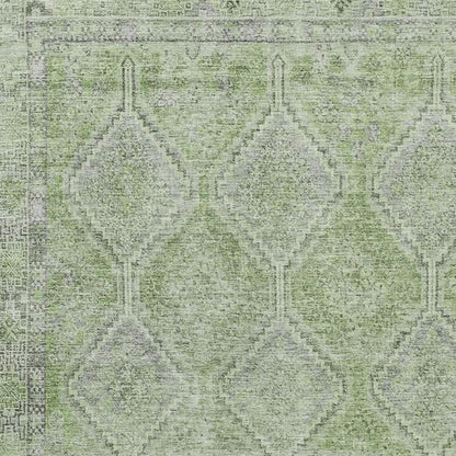 3' X 5' Green And Sage Geometric Washable Indoor Outdoor Area Rug HomeRoots