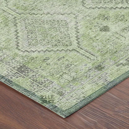 10' X 14' Green And Sage Geometric Washable Indoor Outdoor Area Rug HomeRoots