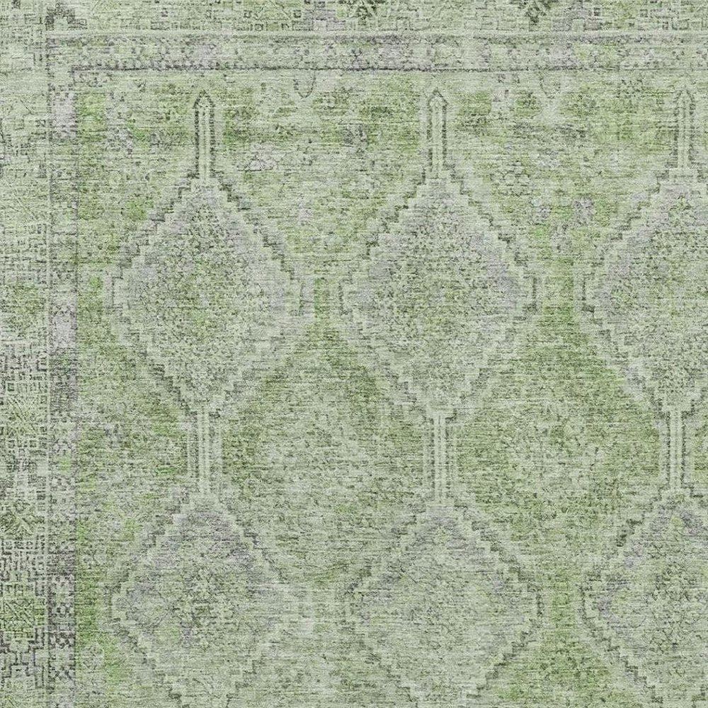 10' X 14' Green And Sage Geometric Washable Indoor Outdoor Area Rug HomeRoots