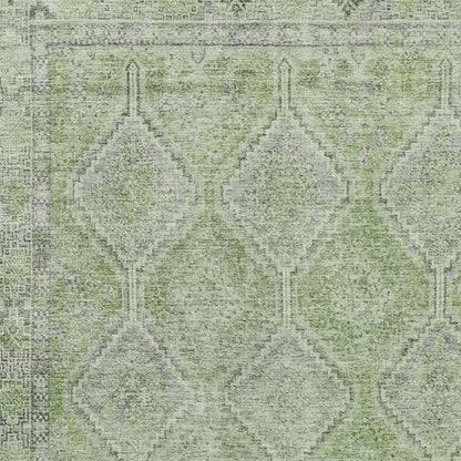 10' X 14' Green And Sage Geometric Washable Indoor Outdoor Area Rug HomeRoots