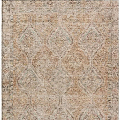 3' X 5' Copper And Orange Geometric Washable Indoor Outdoor Area Rug HomeRoots