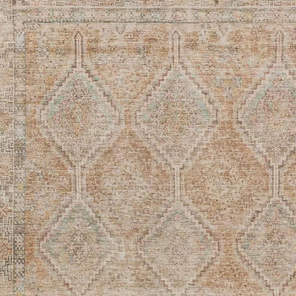 9' X 12' Copper And Orange Geometric Washable Indoor Outdoor Area Rug HomeRoots