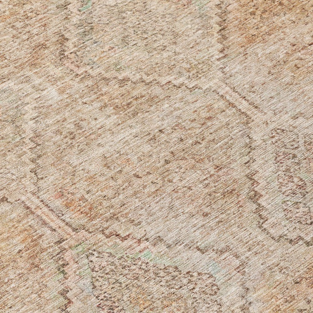 9' X 12' Copper And Orange Geometric Washable Indoor Outdoor Area Rug — view 3