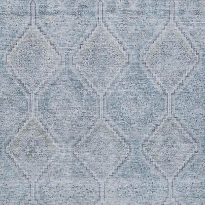 3' X 5' Sky Blue And Blue Geometric Washable Indoor Outdoor Area Rug HomeRoots