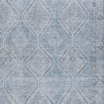 5' X 8' Sky Blue And Blue Geometric Washable Indoor Outdoor Area Rug HomeRoots