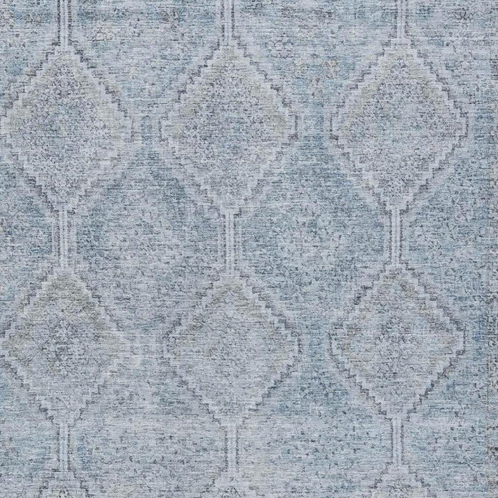 10' X 14' Sky Blue And Blue Geometric Washable Indoor Outdoor Area Rug HomeRoots