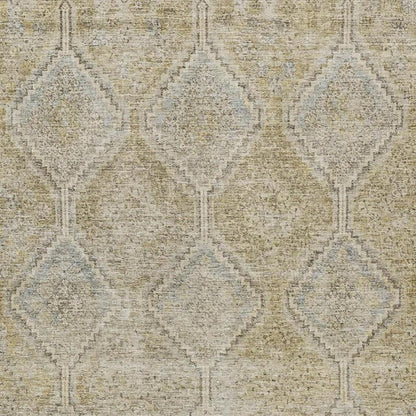 3' X 5' Wheat And Gold Geometric Washable Indoor Outdoor Area Rug HomeRoots