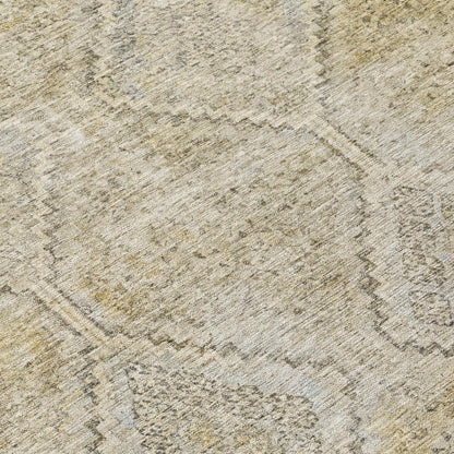 5' X 8' Wheat And Gold Geometric Washable Indoor Outdoor Area Rug HomeRoots