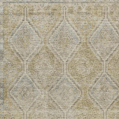 9' X 12' Wheat And Gold Geometric Washable Indoor Outdoor Area Rug HomeRoots