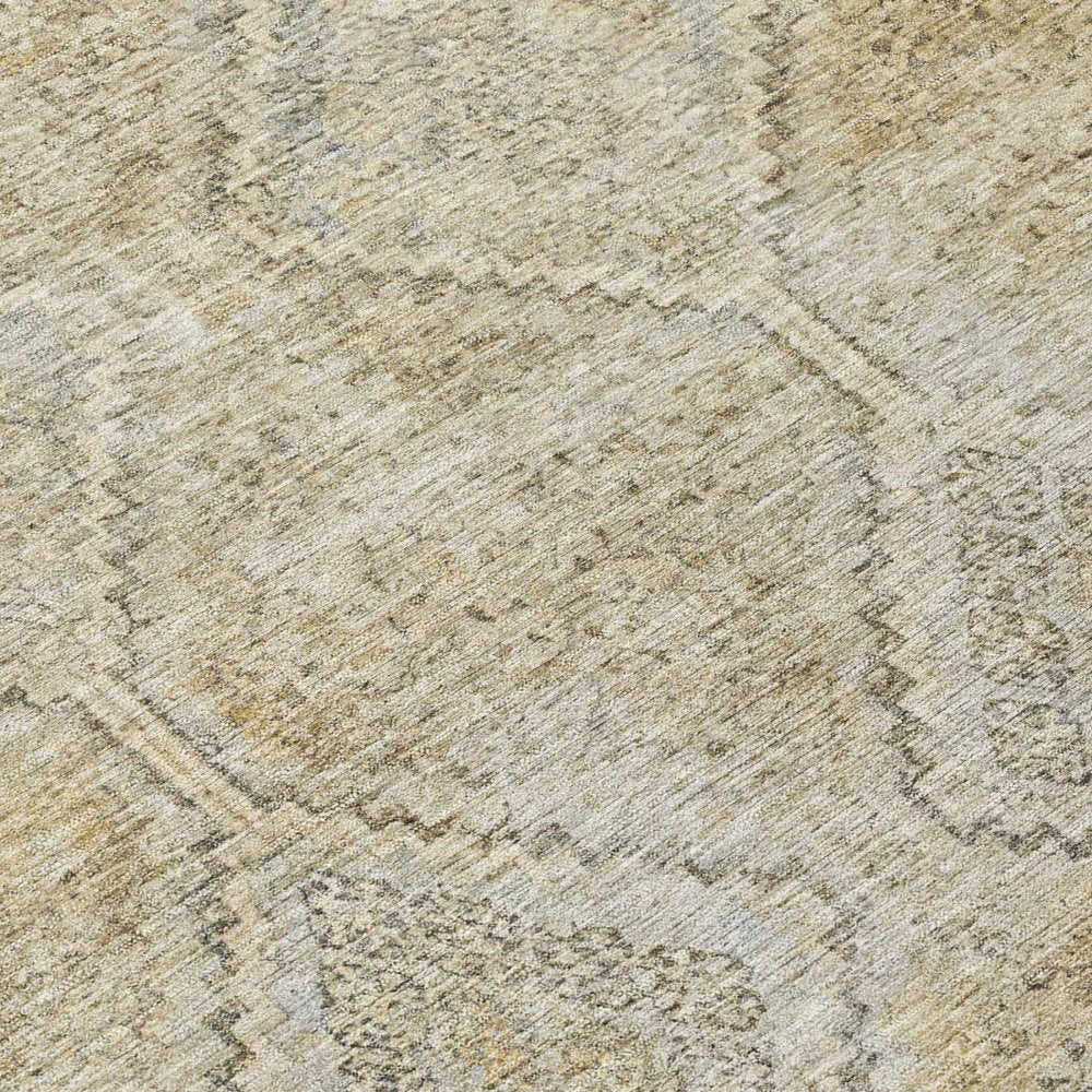 9' X 12' Wheat And Gold Geometric Washable Indoor Outdoor Area Rug — view 4