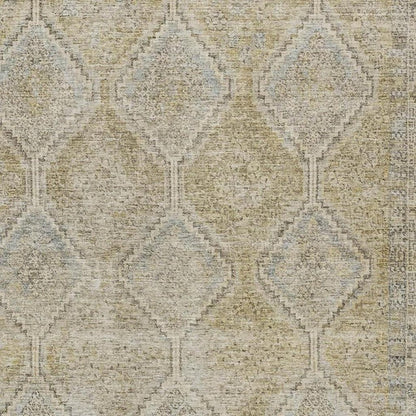10' X 14' Wheat And Gold Geometric Washable Indoor Outdoor Area Rug HomeRoots