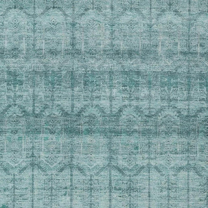10' X 14' Aqua And Teal Blue Tribal Washable Indoor Outdoor Area Rug HomeRoots