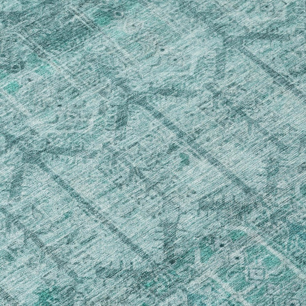 10' X 14' Aqua And Teal Blue Tribal Washable Indoor Outdoor Area Rug HomeRoots