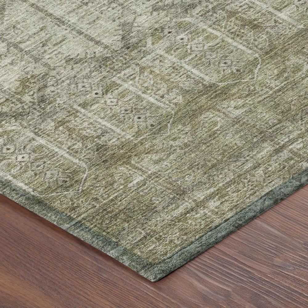5' X 8' Beige And Brown Tribal Washable Indoor Outdoor Area Rug — view 2