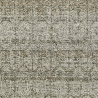 5' X 8' Beige And Brown Tribal Washable Indoor Outdoor Area Rug HomeRoots