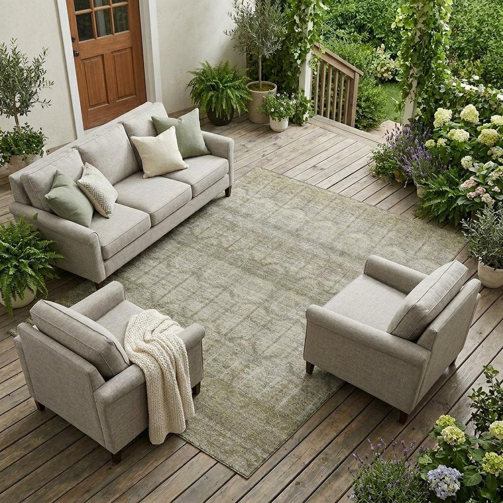 8' X 10' Beige And Brown Tribal Washable Indoor Outdoor Area Rug HomeRoots