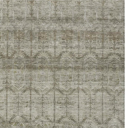 8' X 10' Beige And Brown Tribal Washable Indoor Outdoor Area Rug HomeRoots