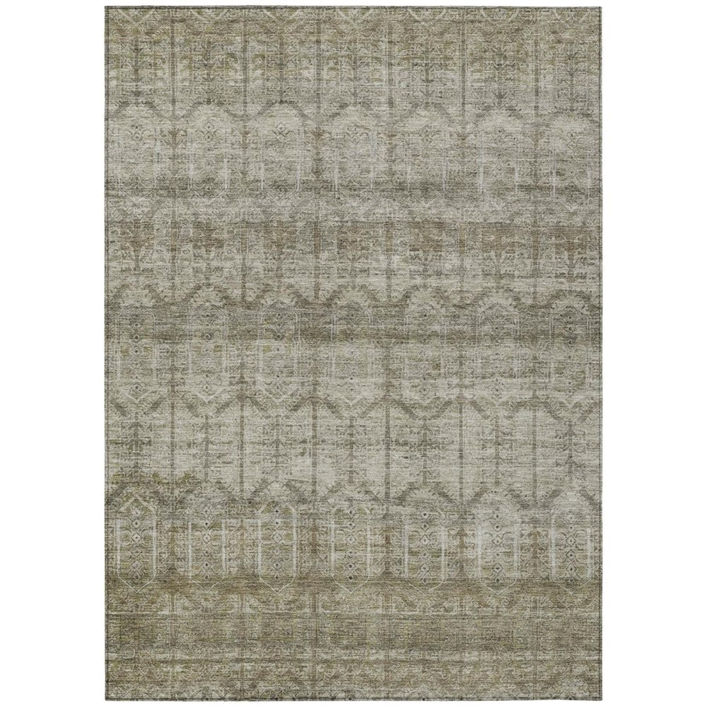 9' X 12' Beige And Brown Tribal Washable Indoor Outdoor Area Rug HomeRoots