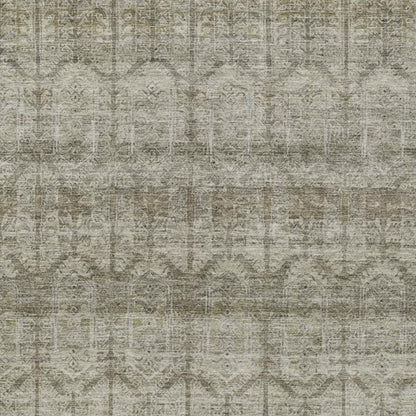 9' X 12' Beige And Brown Tribal Washable Indoor Outdoor Area Rug HomeRoots