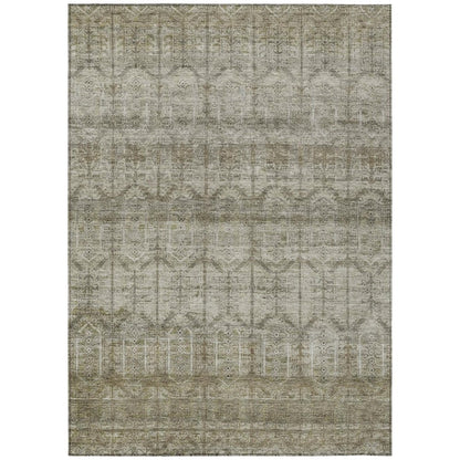 10' X 14' Beige And Brown Tribal Washable Indoor Outdoor Area Rug HomeRoots