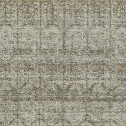 10' X 14' Beige And Brown Tribal Washable Indoor Outdoor Area Rug HomeRoots