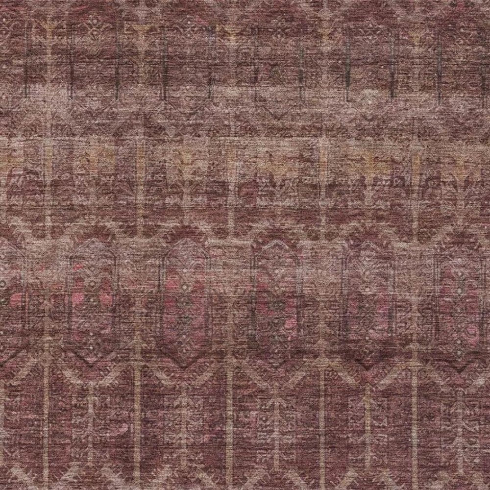 3' X 5' Burgundy And Red Tribal Washable Indoor Outdoor Area Rug HomeRoots