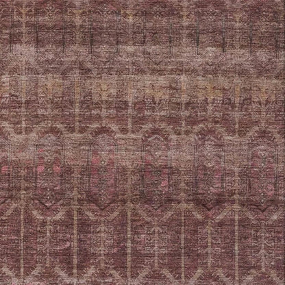 8' X 10' Burgundy And Red Tribal Washable Indoor Outdoor Area Rug HomeRoots