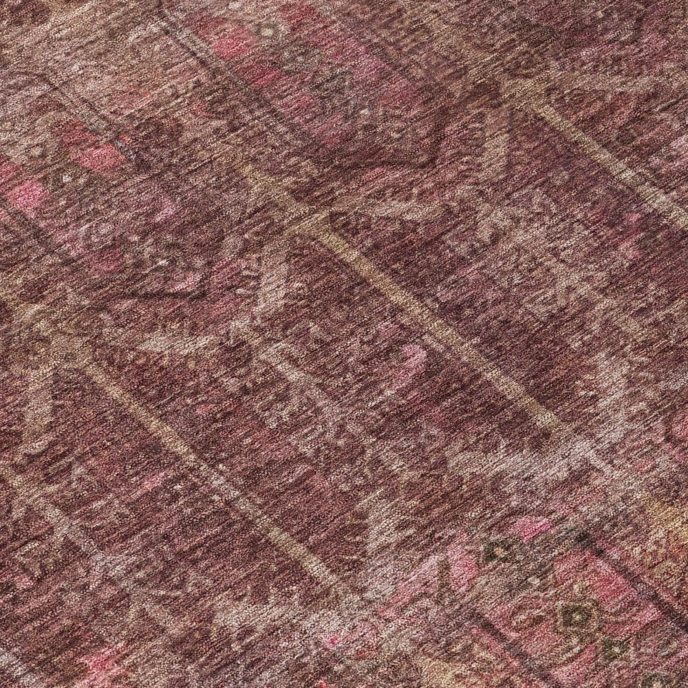 8' X 10' Burgundy And Red Tribal Washable Indoor Outdoor Area Rug — view 3