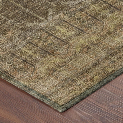 3' X 5' Brown And Chocolate Tribal Washable Indoor Outdoor Area Rug HomeRoots