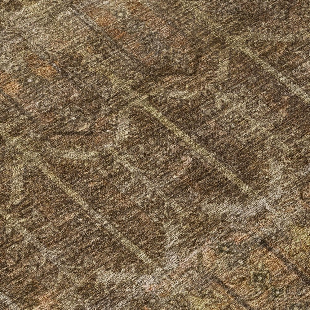 5' X 8' Brown And Chocolate Tribal Washable Indoor Outdoor Area Rug HomeRoots